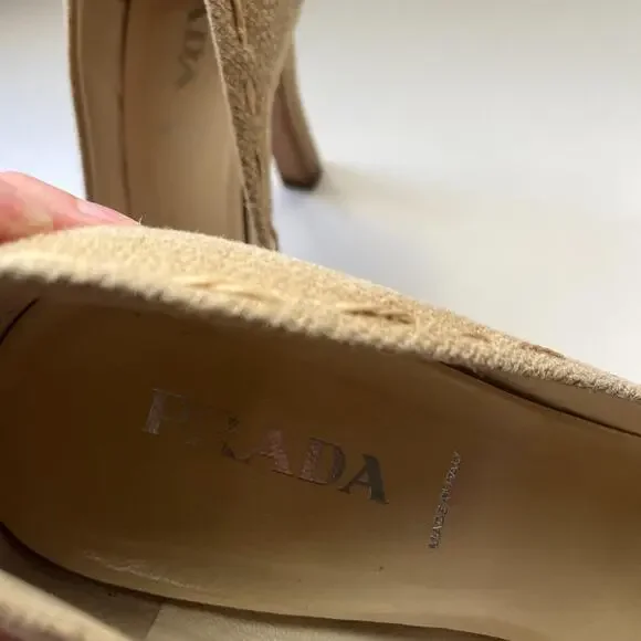 Prada tweed heels brown tweed - Picture 3 of 7